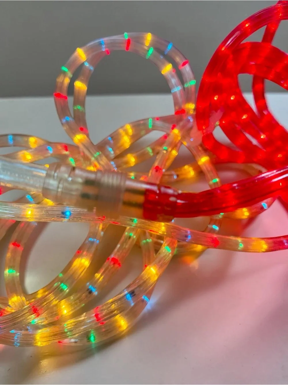 Vintage Rope Light Christmas Decorations Multicolor & Red Lighted Holiday Tubes